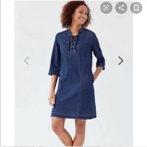 J.Jill Denim lace-up dress. Size M Petite